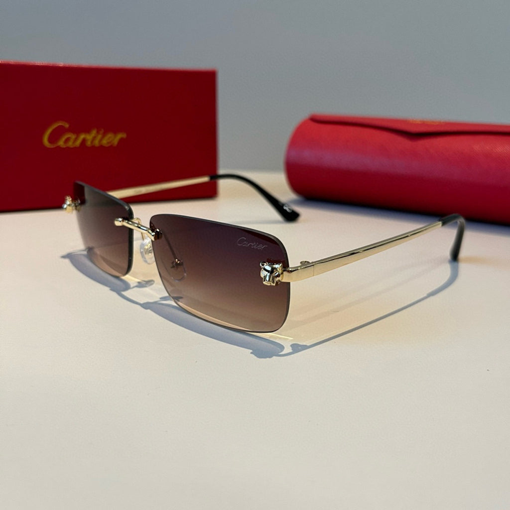 Cartier Lightweight Metal Rimless Red Lens Sunglasses for Men & Women - 998273 - detail image 3