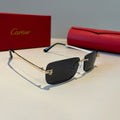 Cartier Lightweight Metal Rimless Silver Lens Sunglasses for Men & Wo - 998274
