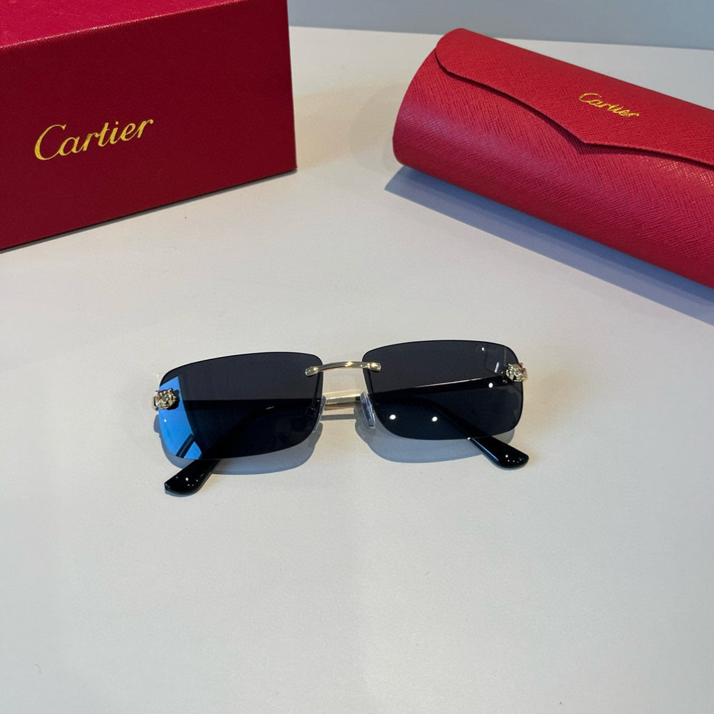Cartier Lightweight Metal Rimless Silver Lens Sunglasses for Men & Wo - 998274 - detail image 6
