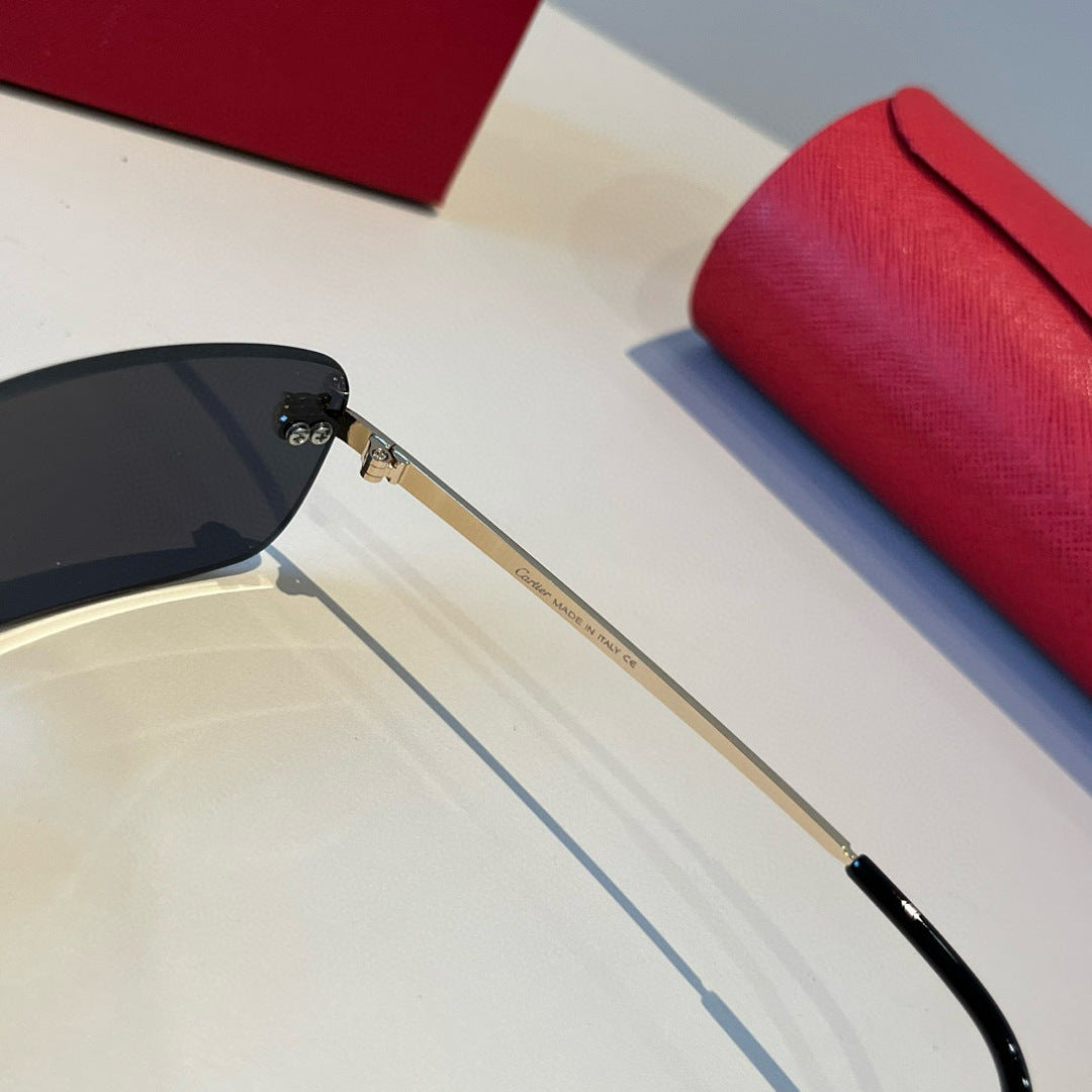 Cartier Lightweight Metal Rimless Silver Lens Sunglasses for Men & Wo - 998274 - detail image 7