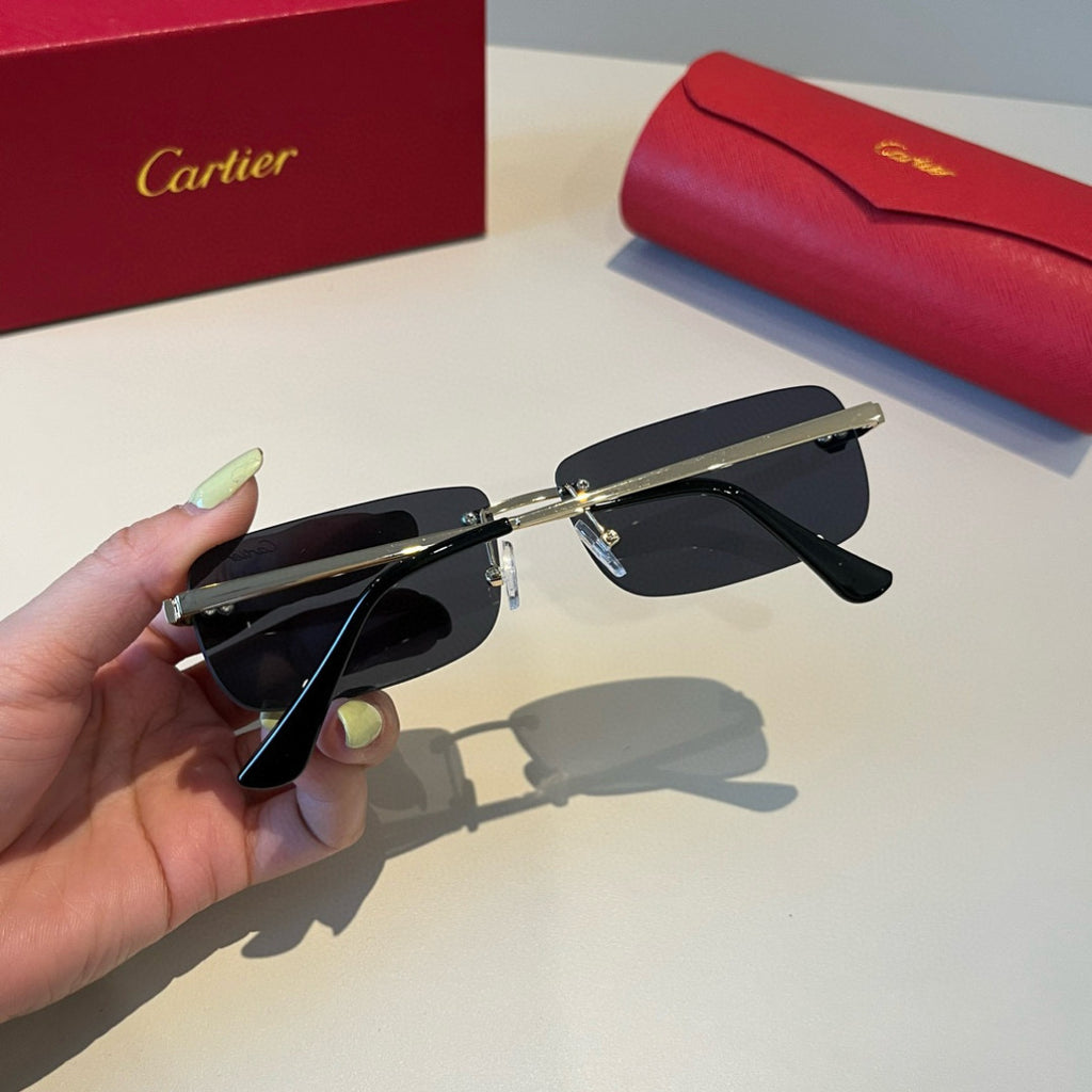 Cartier Lightweight Metal Rimless Silver Lens Sunglasses for Men & Wo - 998274 - detail image 4