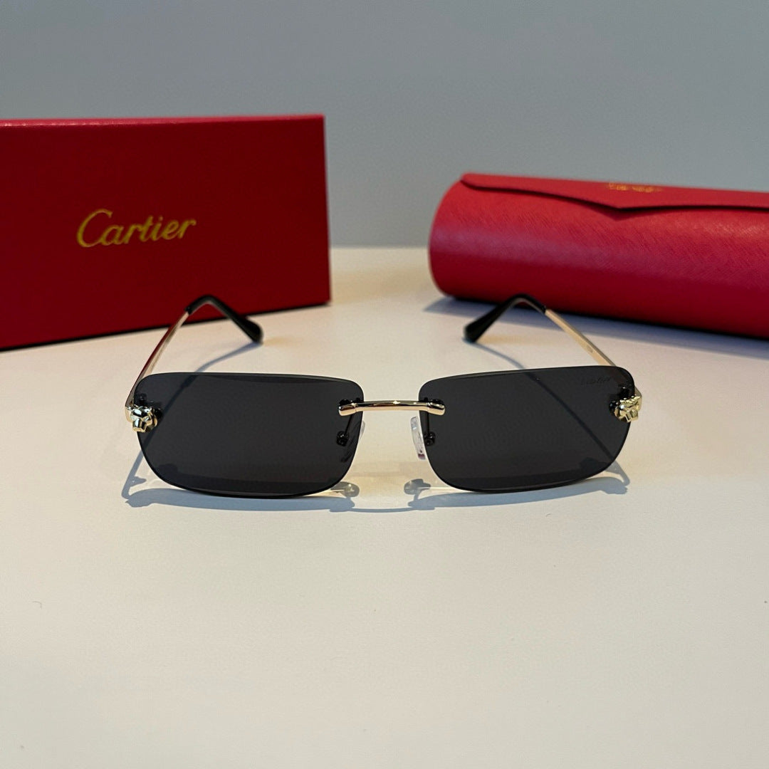 Cartier Lightweight Metal Rimless Silver Lens Sunglasses for Men & Wo - 998274 - detail image 2