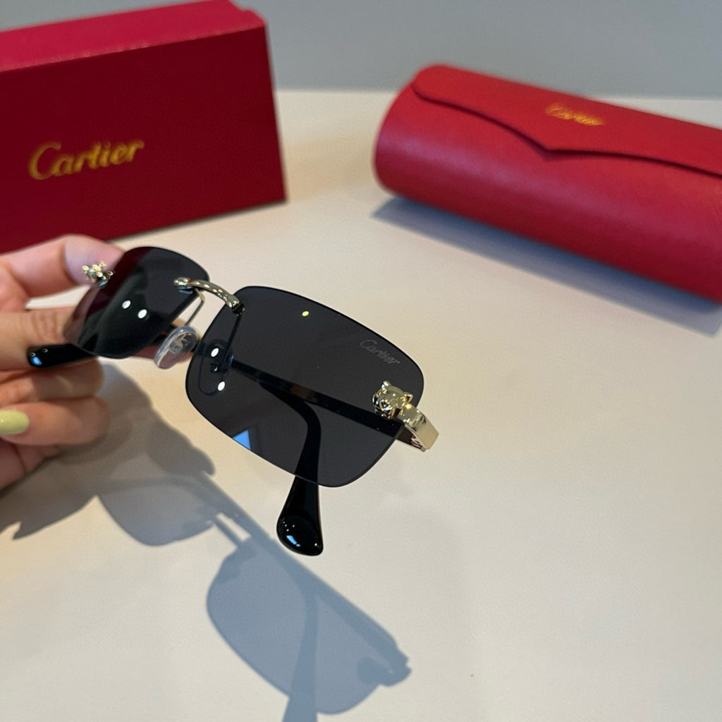 Cartier Lightweight Metal Rimless Silver Lens Sunglasses for Men & Wo - 998274 - detail image 5