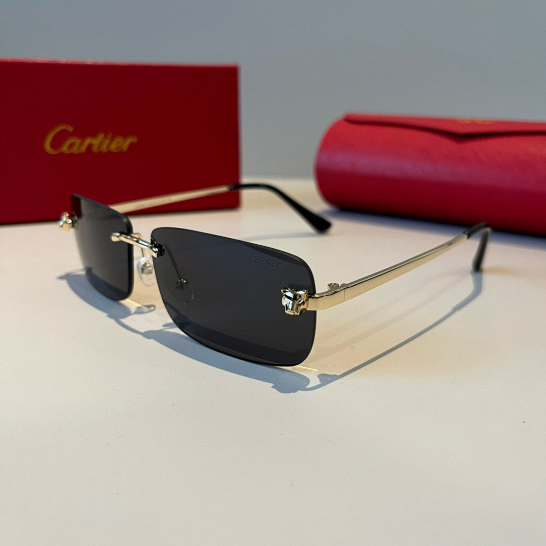 Cartier Lightweight Metal Rimless Silver Lens Sunglasses for Men & Wo - 998274 - detail image 3