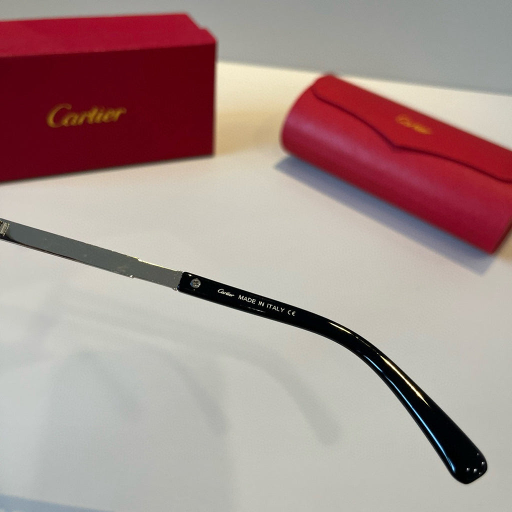 Cartier Lightweight Metal Rimless Silver Lens Sunglasses for Men & Wo - 935104 - detail image 5