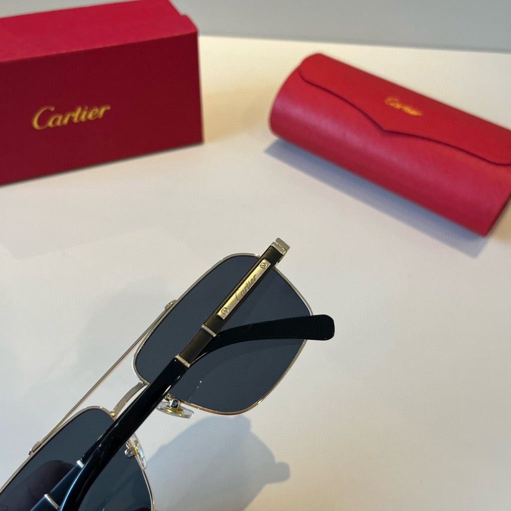 Cartier Lightweight Metal Rimless Brown Lens Sunglasses for Men & Wom - 935105 - detail image 7