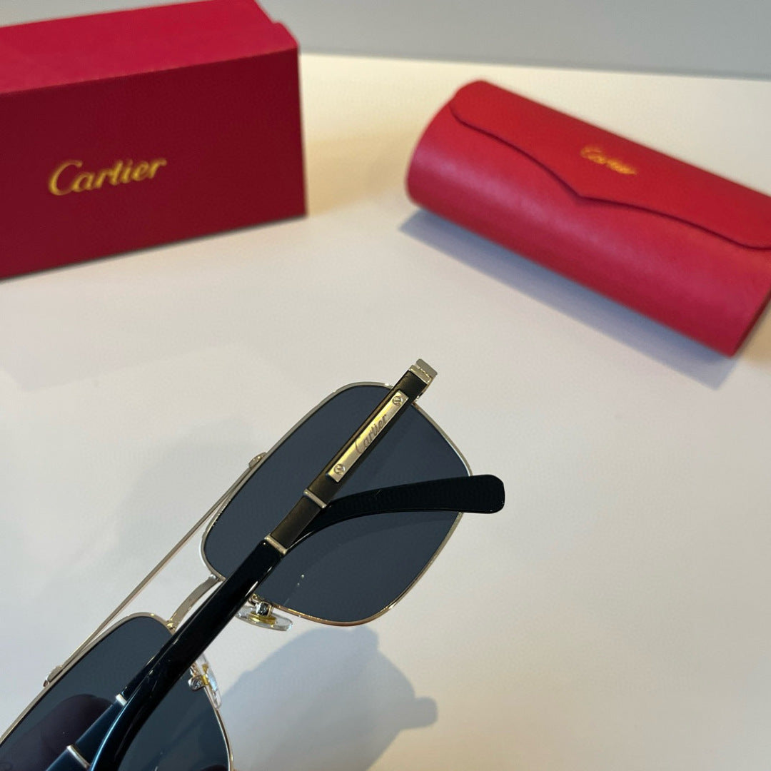 Cartier Lightweight Metal Rimless Brown Lens Sunglasses for Men & Wom - 935105 - detail image 7