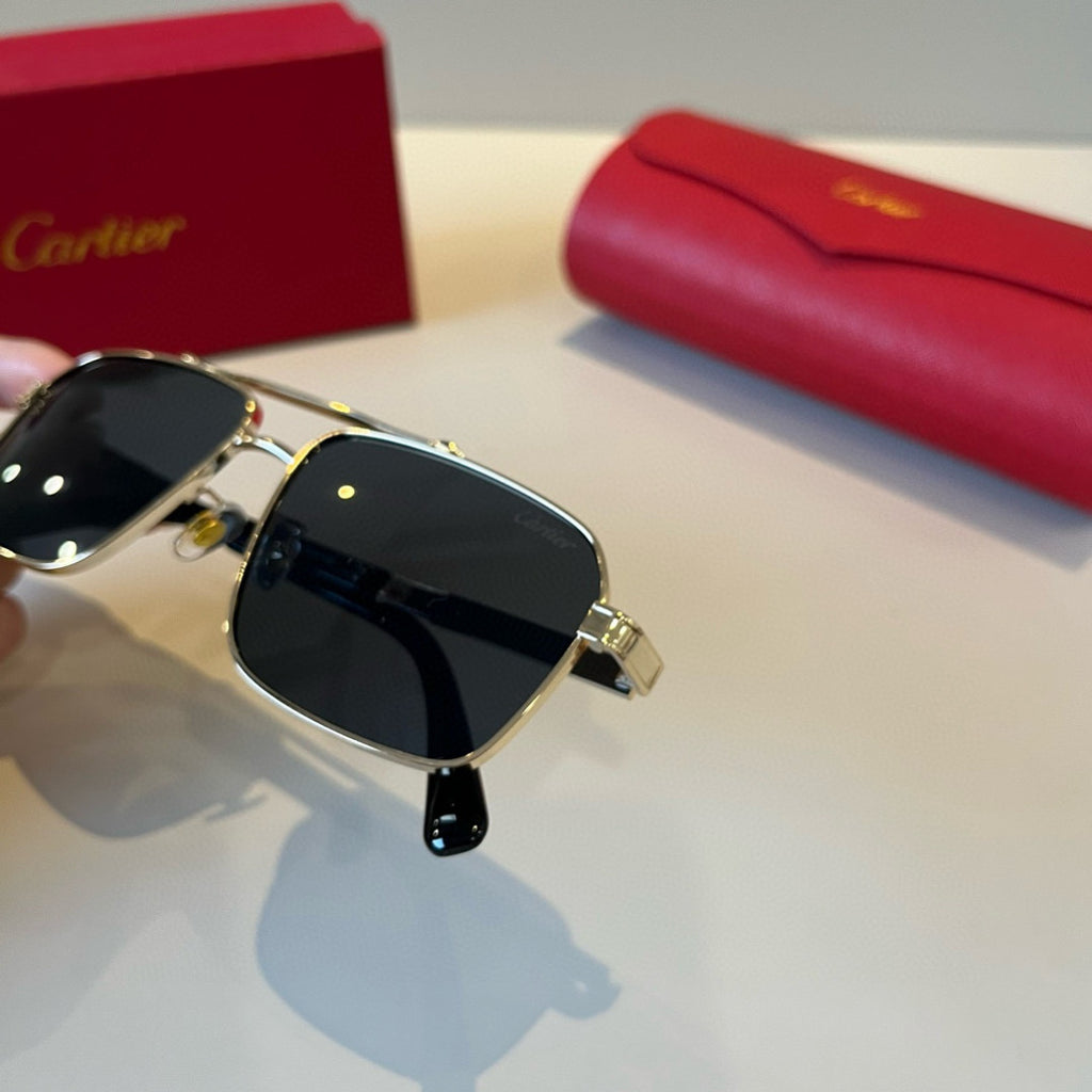 Cartier Lightweight Metal Rimless Brown Lens Sunglasses for Men & Wom - 935105 - detail image 6