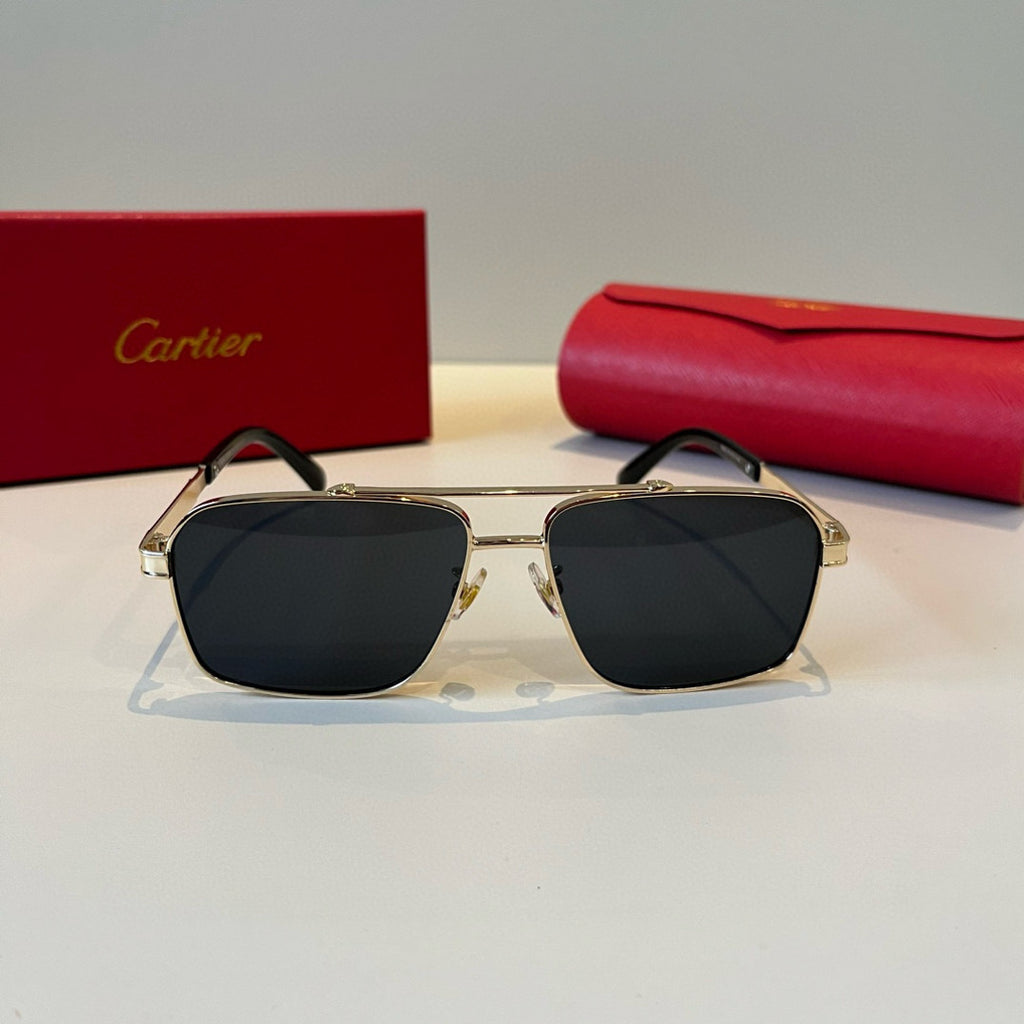Cartier Lightweight Metal Rimless Brown Lens Sunglasses for Men & Wom - 935105 - detail image 2