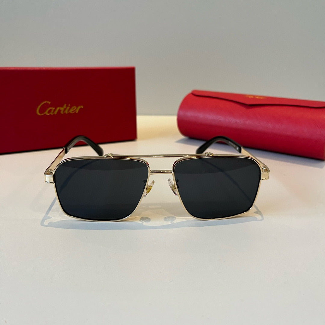Cartier Lightweight Metal Rimless Brown Lens Sunglasses for Men & Wom - 935105 - detail image 2