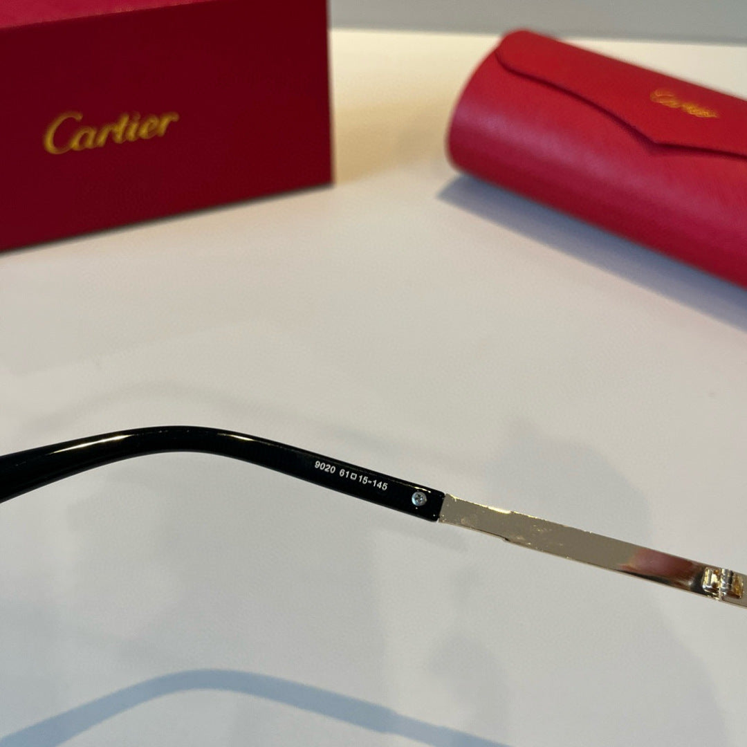 Cartier Lightweight Metal Rimless Brown Lens Sunglasses for Men & Wom - 935105 - detail image 9