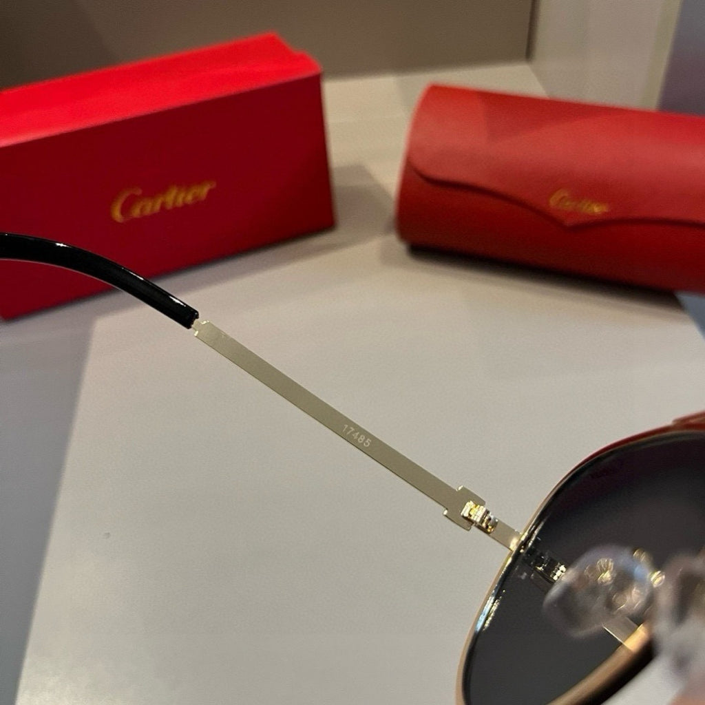Cartier Aviator Gold Lens Sunglasses for Men - 998276 - detail image 8