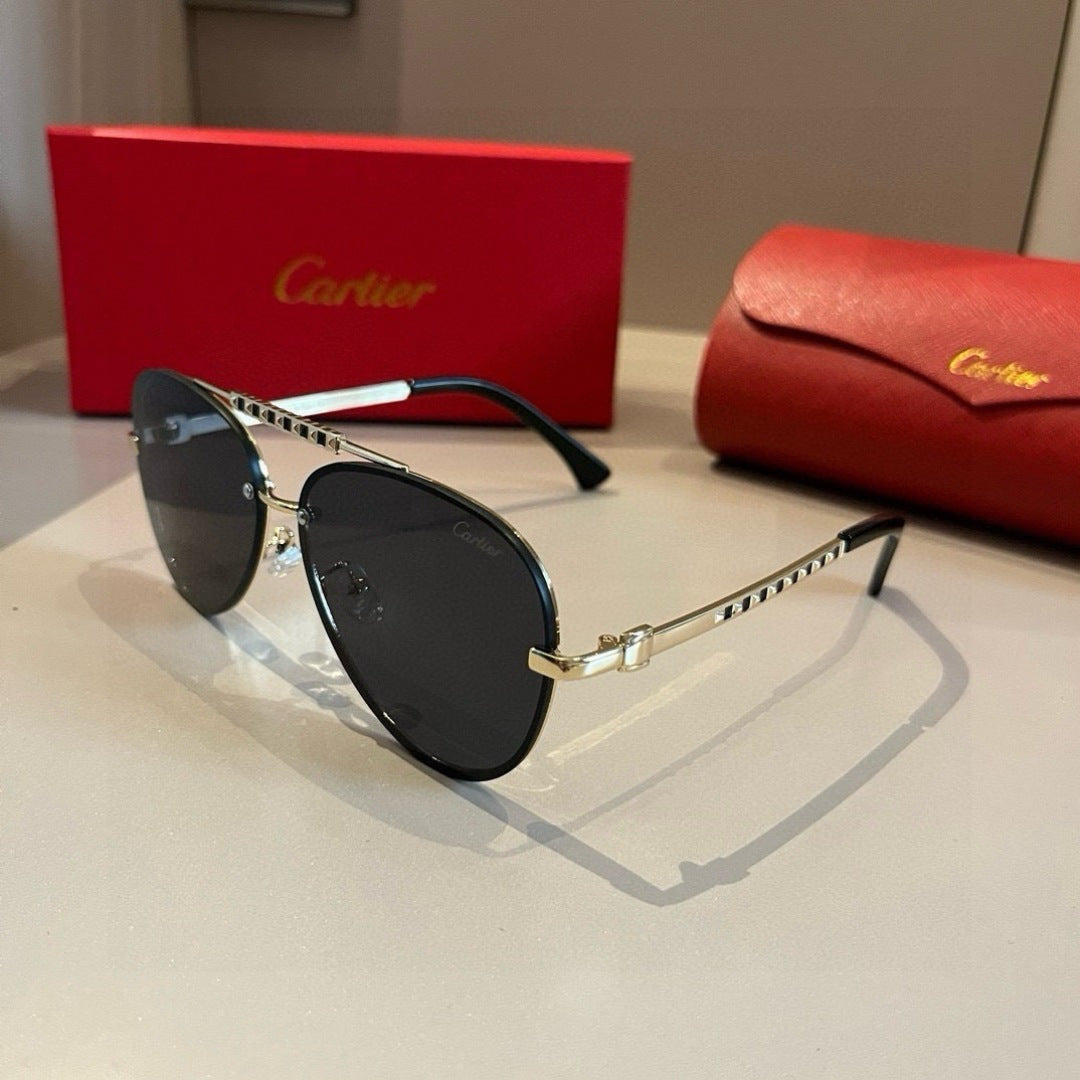 Cartier Aviator Gold Lens Sunglasses for Men - 998276 - detail image 2