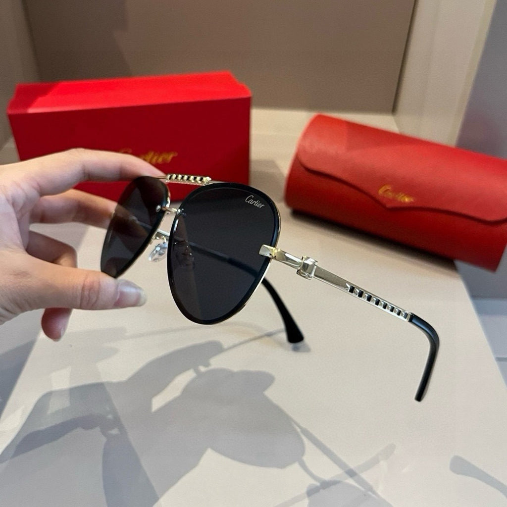 Cartier Aviator Gold Lens Sunglasses for Men - 998276 - detail image 3
