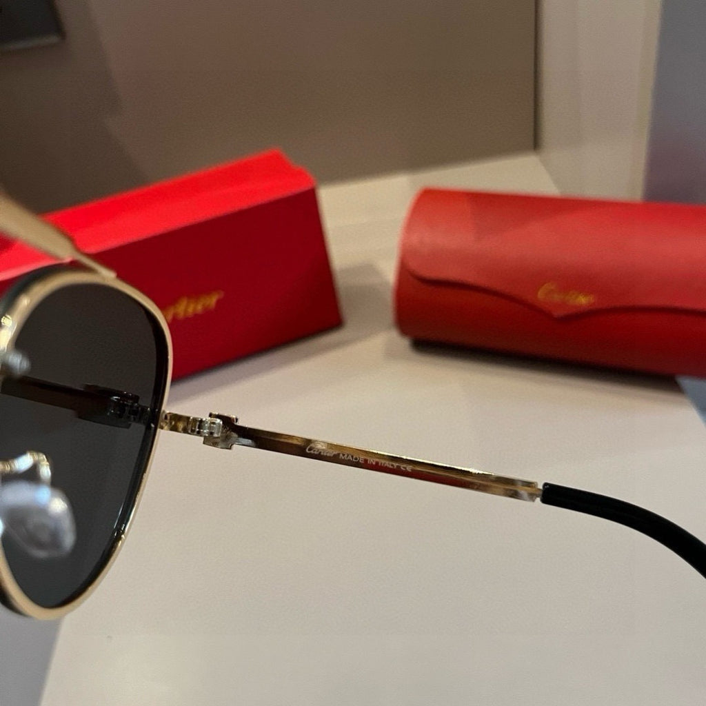 Cartier Aviator Gold Lens Sunglasses for Men - 998276 - detail image 9