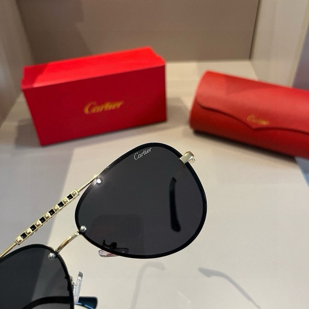 Cartier Aviator Gold Lens Sunglasses for Men - 998276 - detail image 5