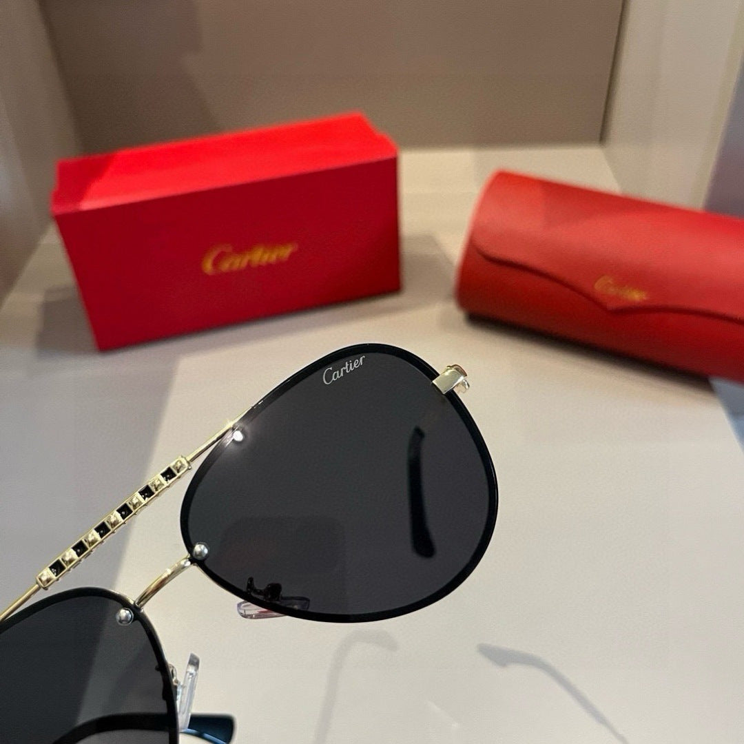 Cartier Aviator Gold Lens Sunglasses for Men - 998276 - detail image 5