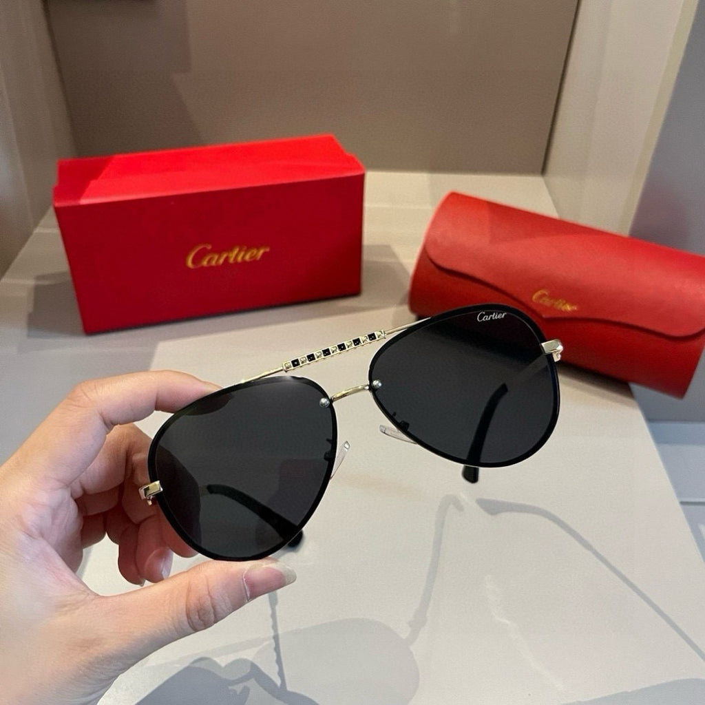 Cartier Aviator Gold Lens Sunglasses for Men - 998276 - detail image 4