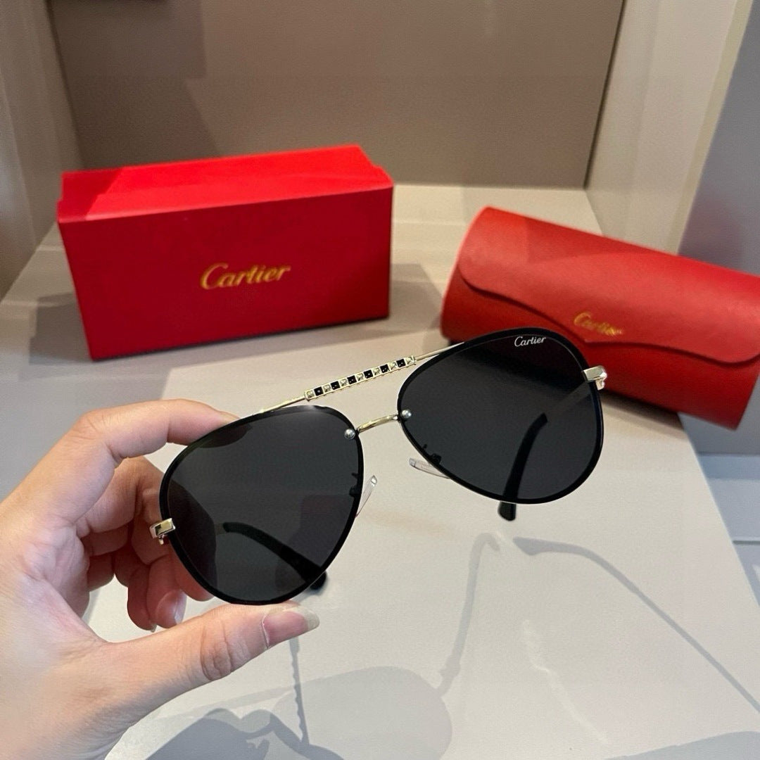 Cartier Aviator Gold Lens Sunglasses for Men - 998276 - detail image 4