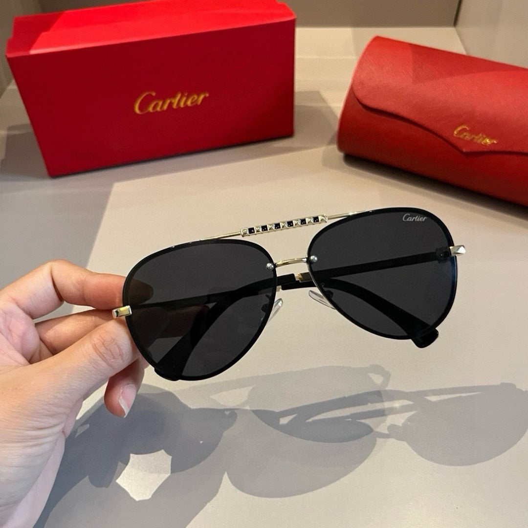 Cartier Aviator Gold Lens Sunglasses for Men - 998276 - detail image 6