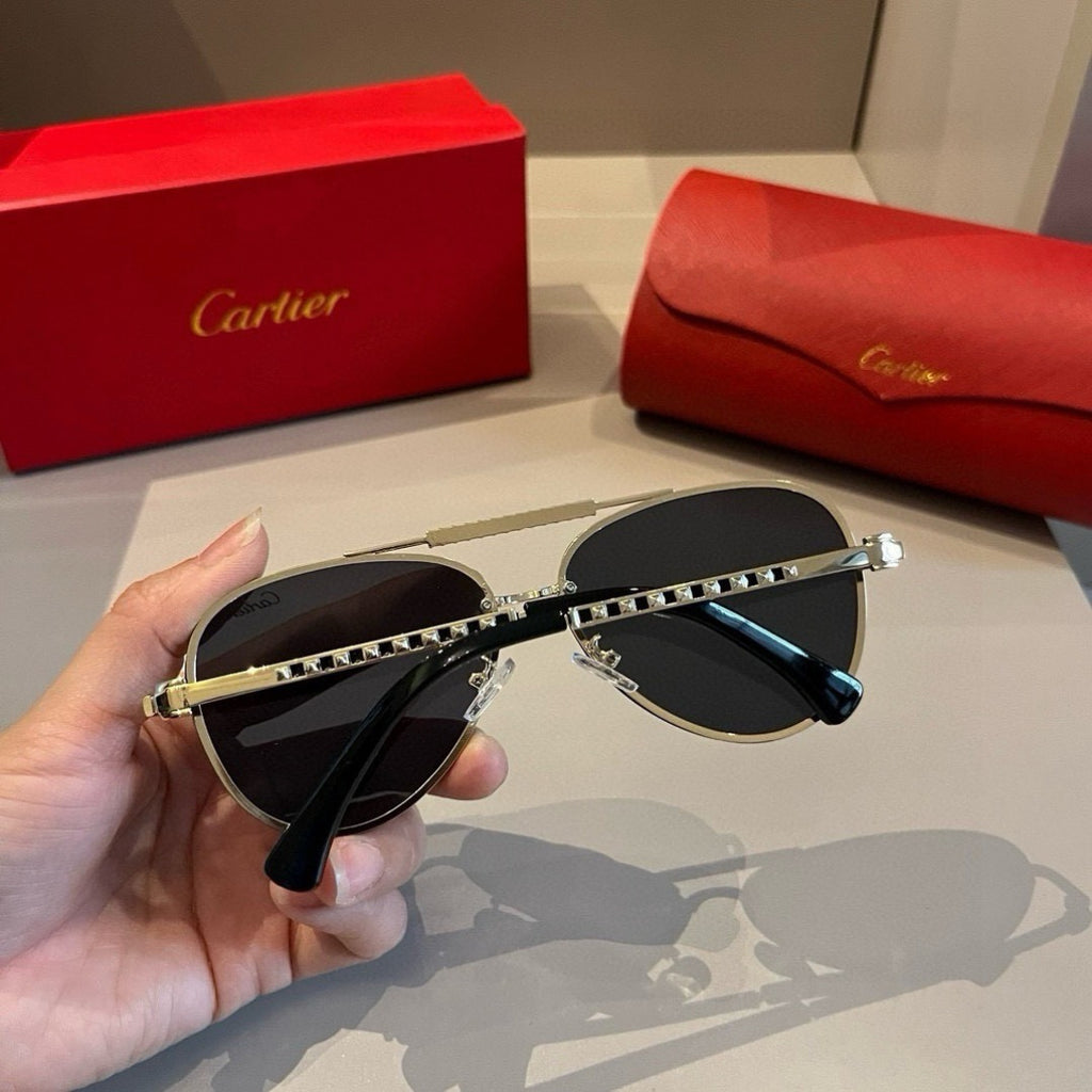Cartier Aviator Gold Lens Sunglasses for Men - 998276 - detail image 7