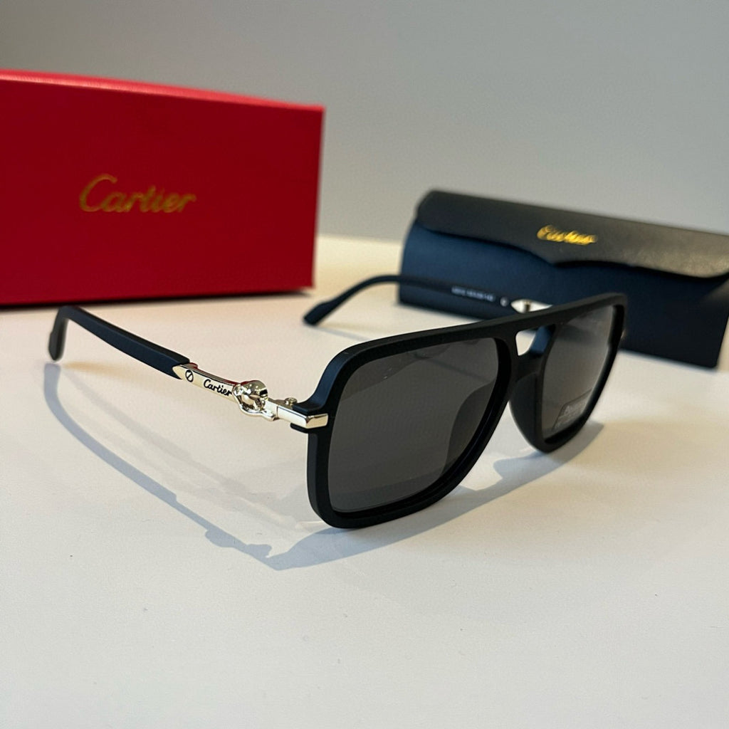 Cartier Fashion Black Lens Sunglasses for Men & Women - 358553
