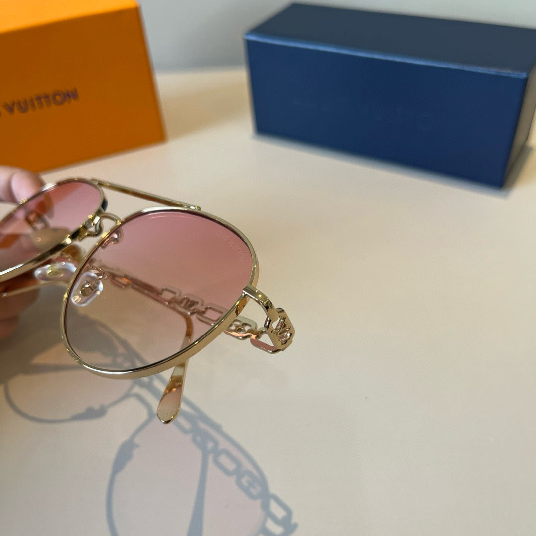 Louis Vuitton Metal Aviator Brown Lens Sunglasses for Men & Women - 997422 - detail image 4