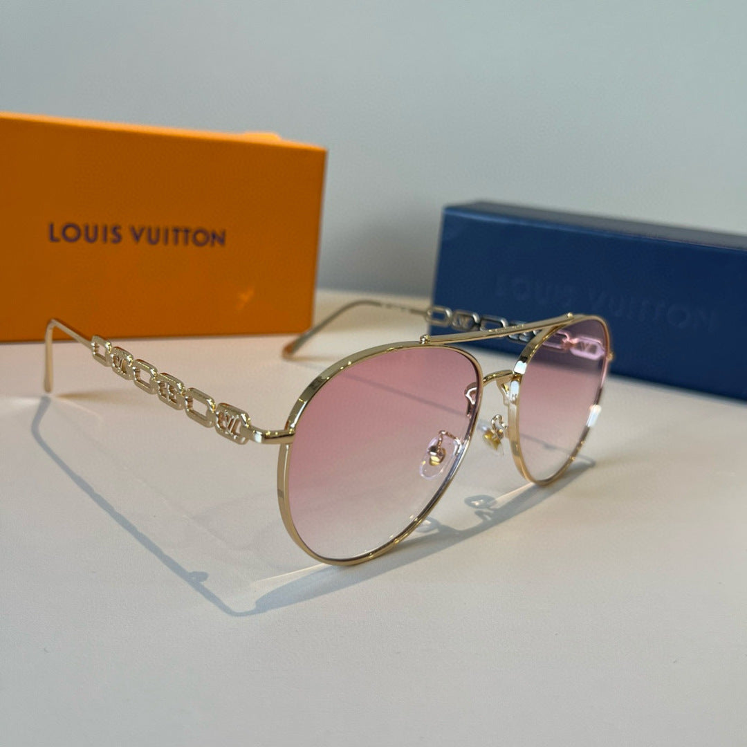 Louis Vuitton Metal Aviator Brown Lens Sunglasses for Men & Women - 997422