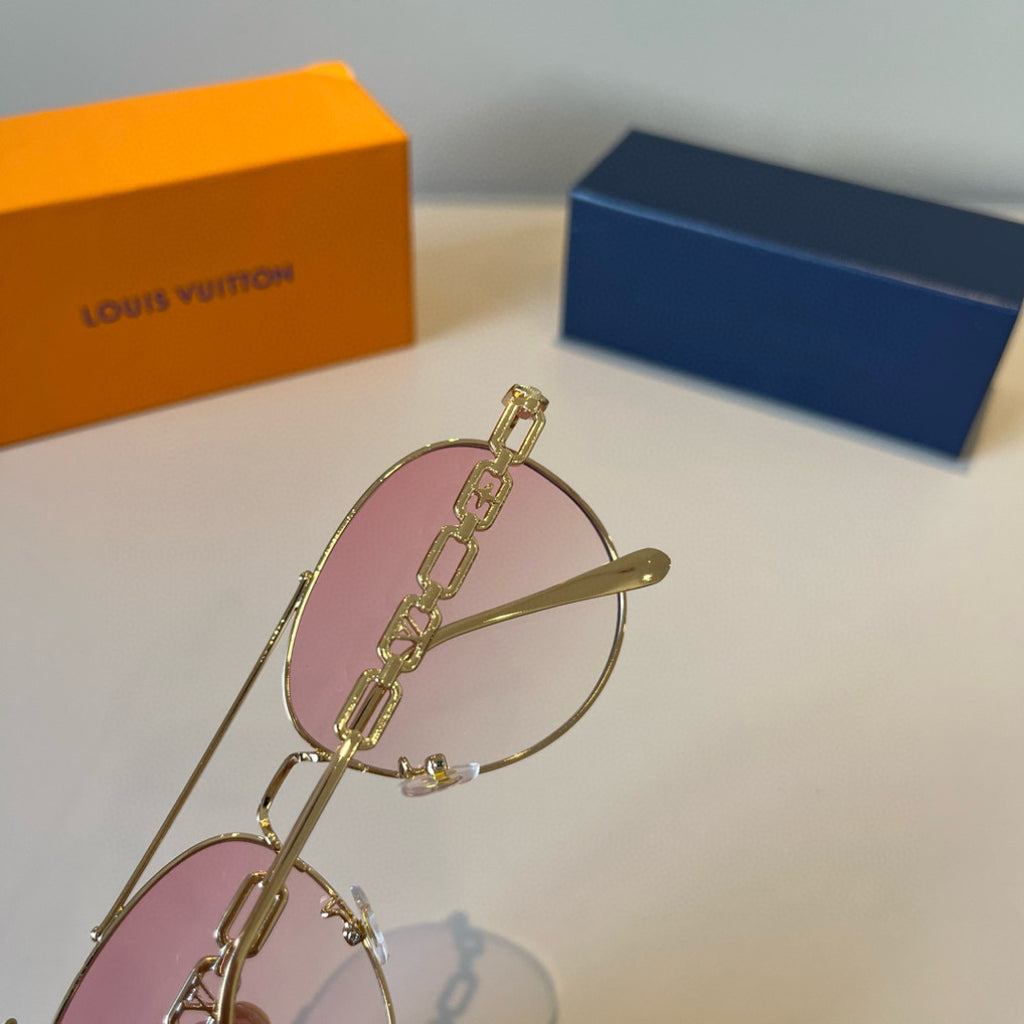 Louis Vuitton Metal Aviator Brown Lens Sunglasses for Men & Women - 997422 - detail image 6