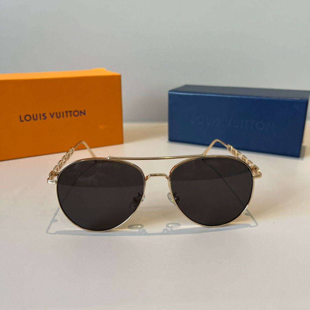 Louis Vuitton Metal Aviator Gold Lens Sunglasses for Men & Women - 997423 - detail image 2