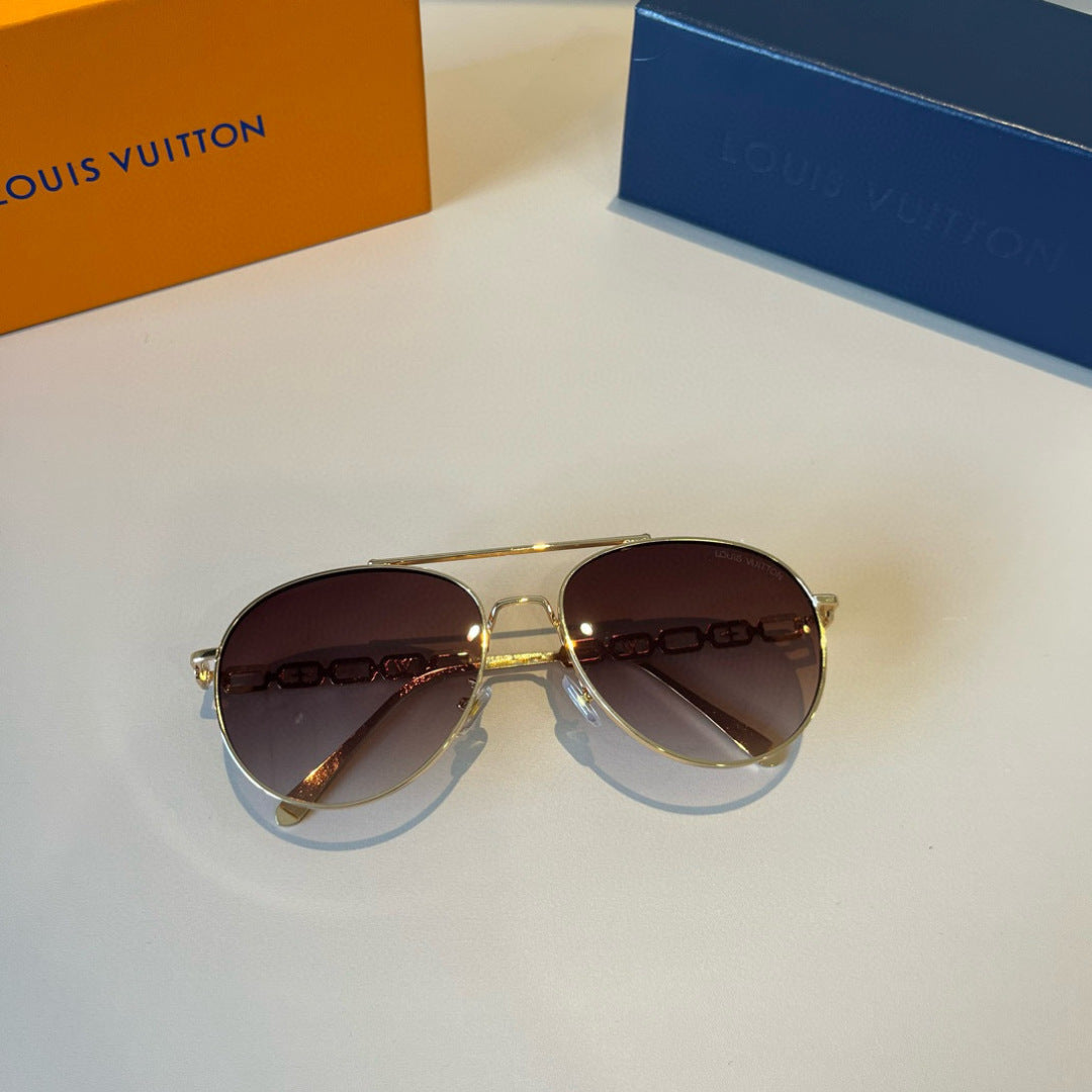 Louis Vuitton Metal Aviator Brown Lens Sunglasses for Men & Women - 997424 - detail image 4
