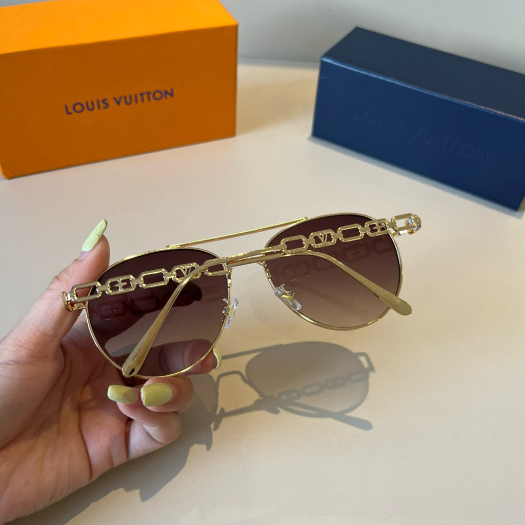 Louis Vuitton Metal Aviator Brown Lens Sunglasses for Men & Women - 997424 - detail image 6