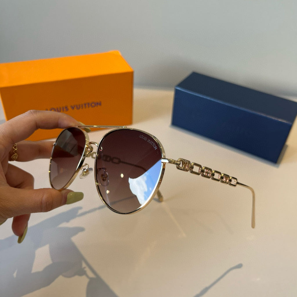 Louis Vuitton Metal Aviator Brown Lens Sunglasses for Men & Women - 997424 - detail image 8