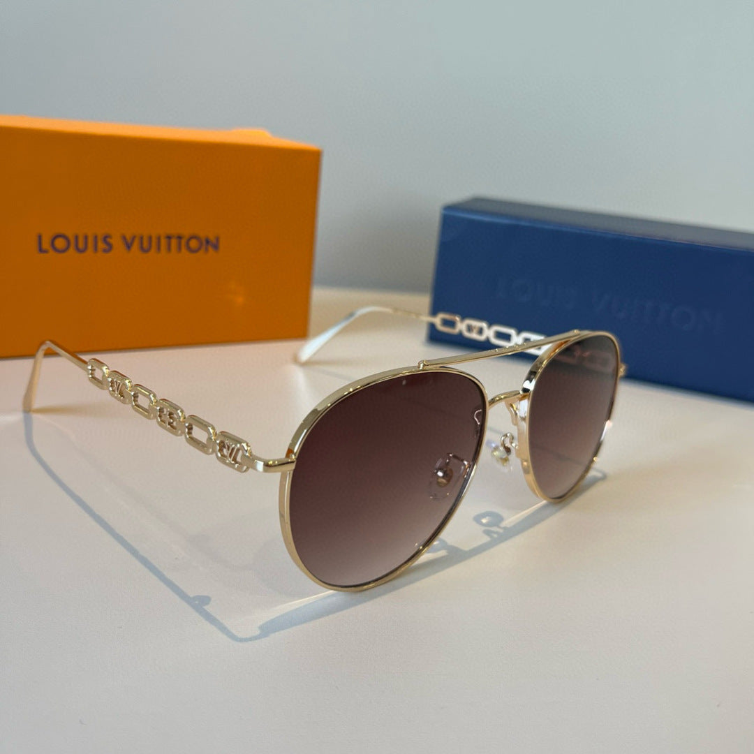 Louis Vuitton Metal Aviator Brown Lens Sunglasses for Men & Women - 997424