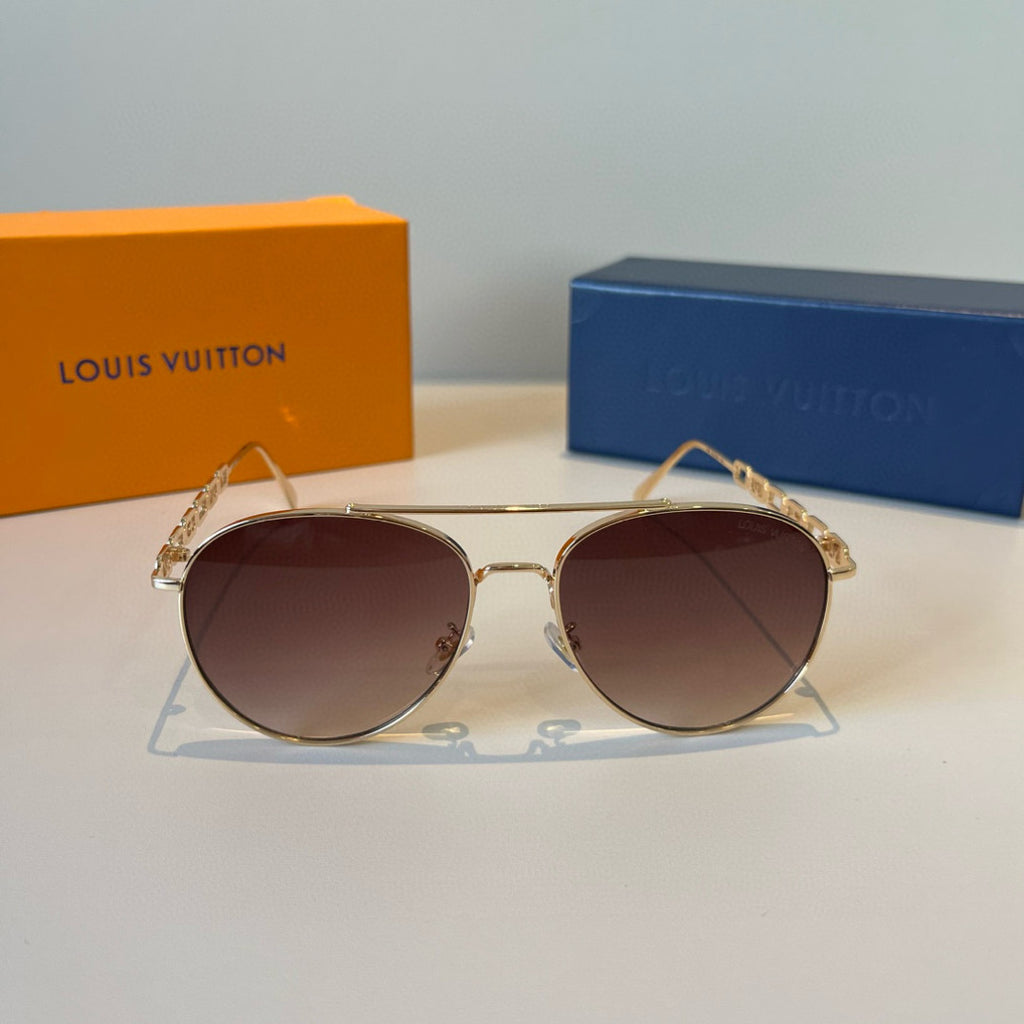 Louis Vuitton Metal Aviator Brown Lens Sunglasses for Men & Women - 997424 - detail image 2