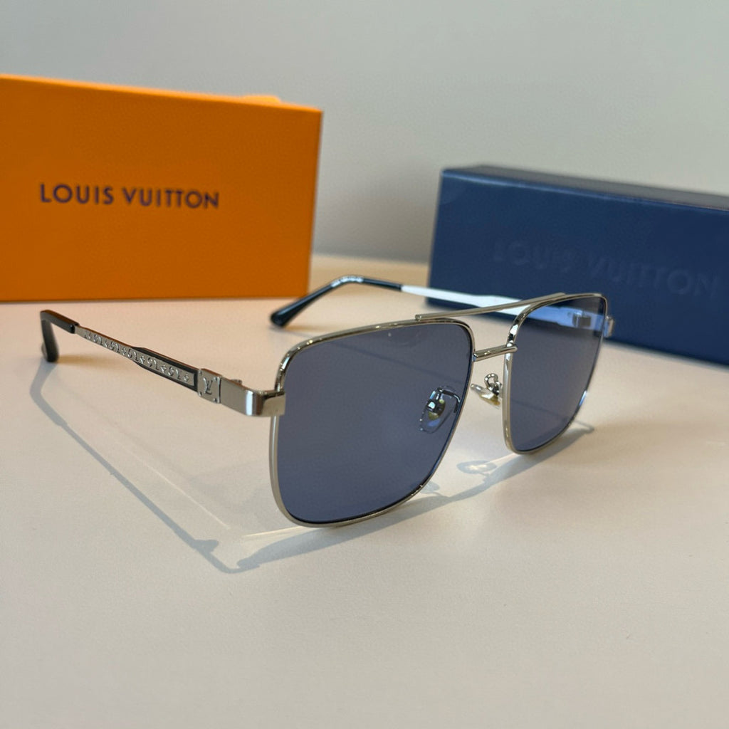 Louis Vuitton Metal Aviator Blue Lens Sunglasses for Men & Women - 997427