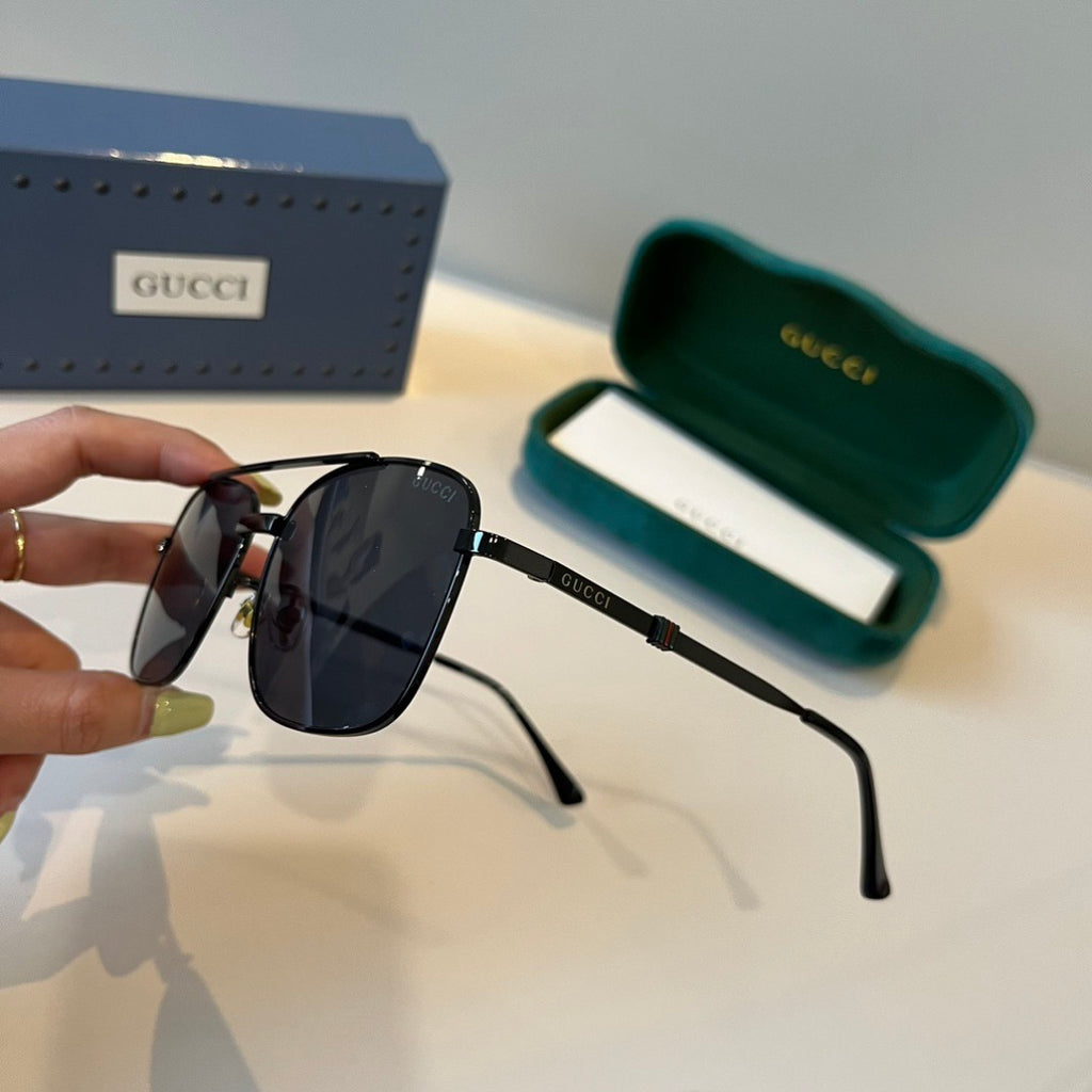 Gucci Metal Aviator Black Lens Sunglasses for Men & Women - 997591 - detail image 4