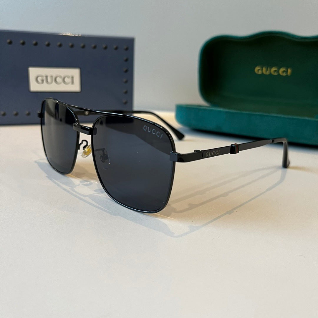 Gucci Metal Aviator Black Lens Sunglasses for Men & Women - 997591 - detail image 3