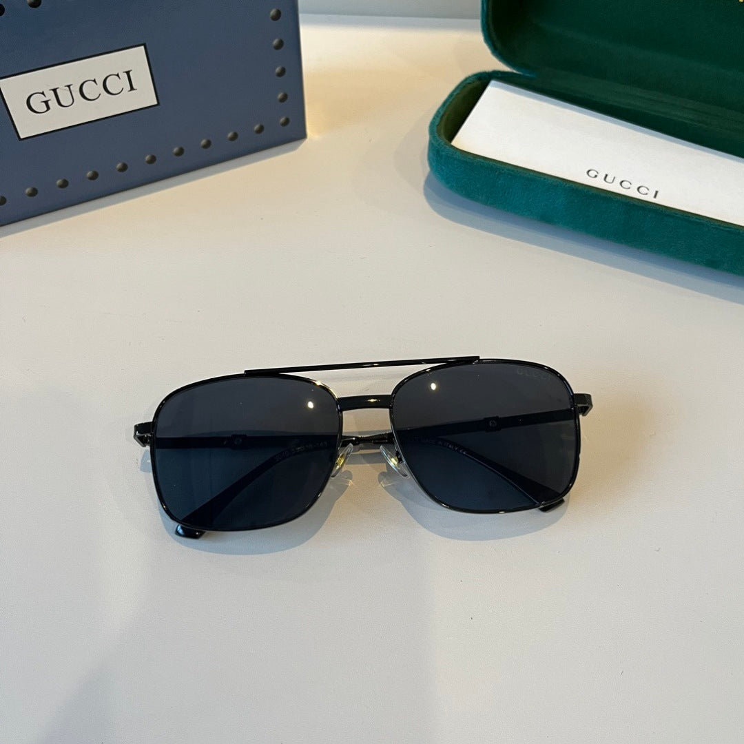 Gucci Metal Aviator Black Lens Sunglasses for Men & Women - 997591 - detail image 10