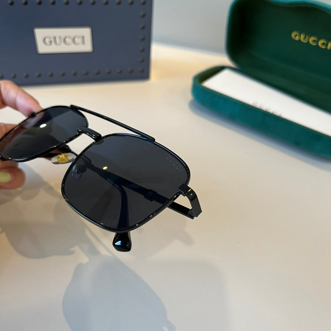 Gucci Metal Aviator Black Lens Sunglasses for Men & Women - 997591 - detail image 9