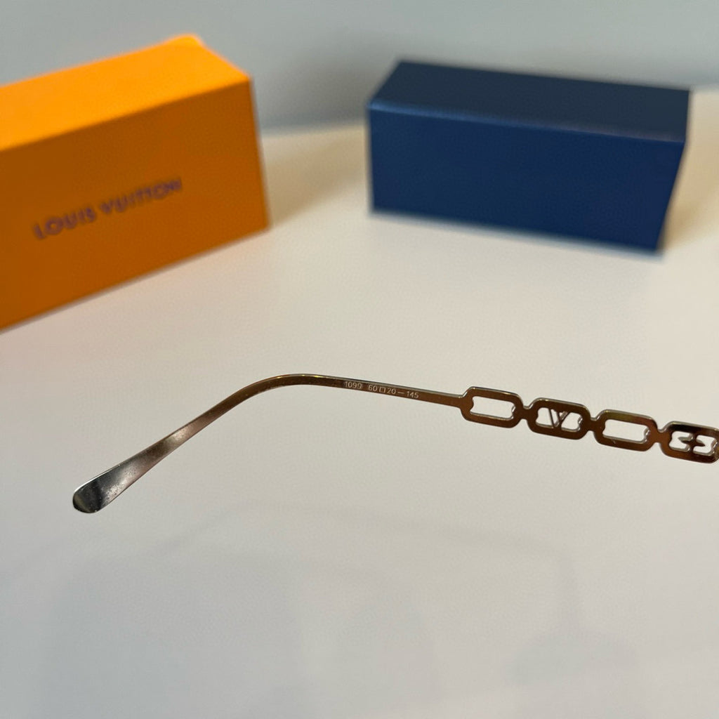 Louis Vuitton Metal Aviator Gold Lens Sunglasses for Men & Women - 464730 - detail image 11