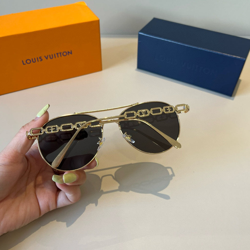 Louis Vuitton Metal Aviator Gold Lens Sunglasses for Men & Women - 866880 - detail image 7