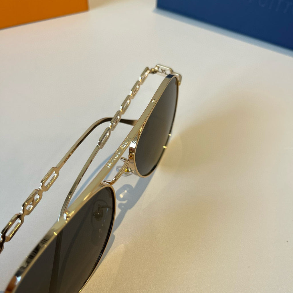 Louis Vuitton Metal Aviator Gold Lens Sunglasses for Men & Women - 866880 - detail image 8