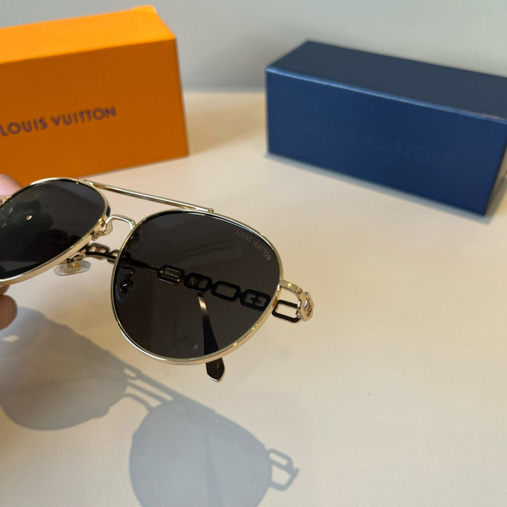 Louis Vuitton Metal Aviator Gold Lens Sunglasses for Men & Women - 464730 - detail image 6
