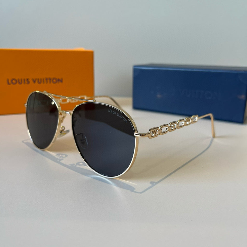 Louis Vuitton Metal Aviator Gold Lens Sunglasses for Men & Women - 866880 - detail image 3