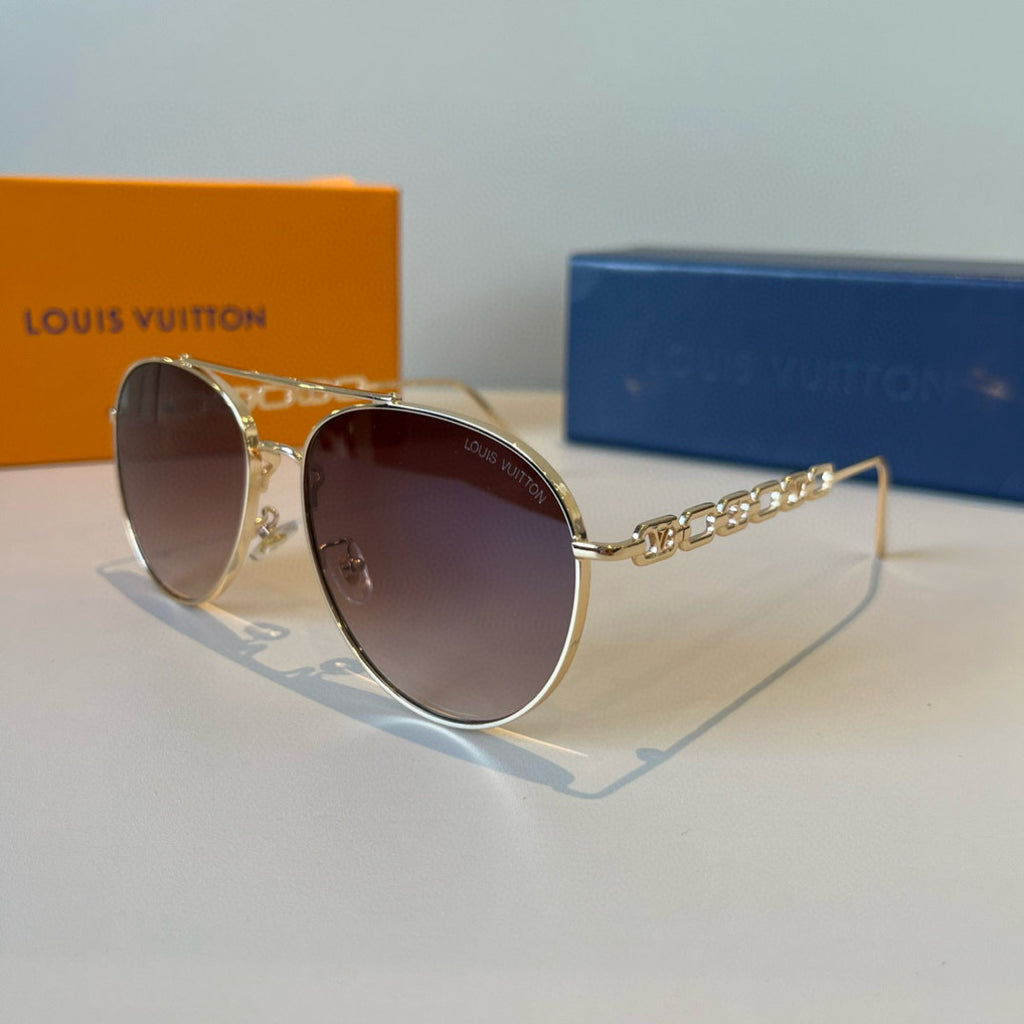 Louis Vuitton Metal Aviator Brown Lens Sunglasses for Men & Women - 866881 - detail image 3