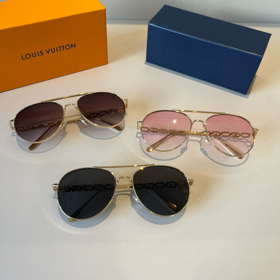 Louis Vuitton Metal Aviator Brown Lens Sunglasses for Men & Women - 866881 - detail image 10