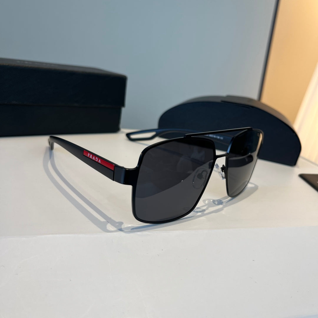 Prada Polarized Fashion Black Lens Sunglasses for Men - 432094