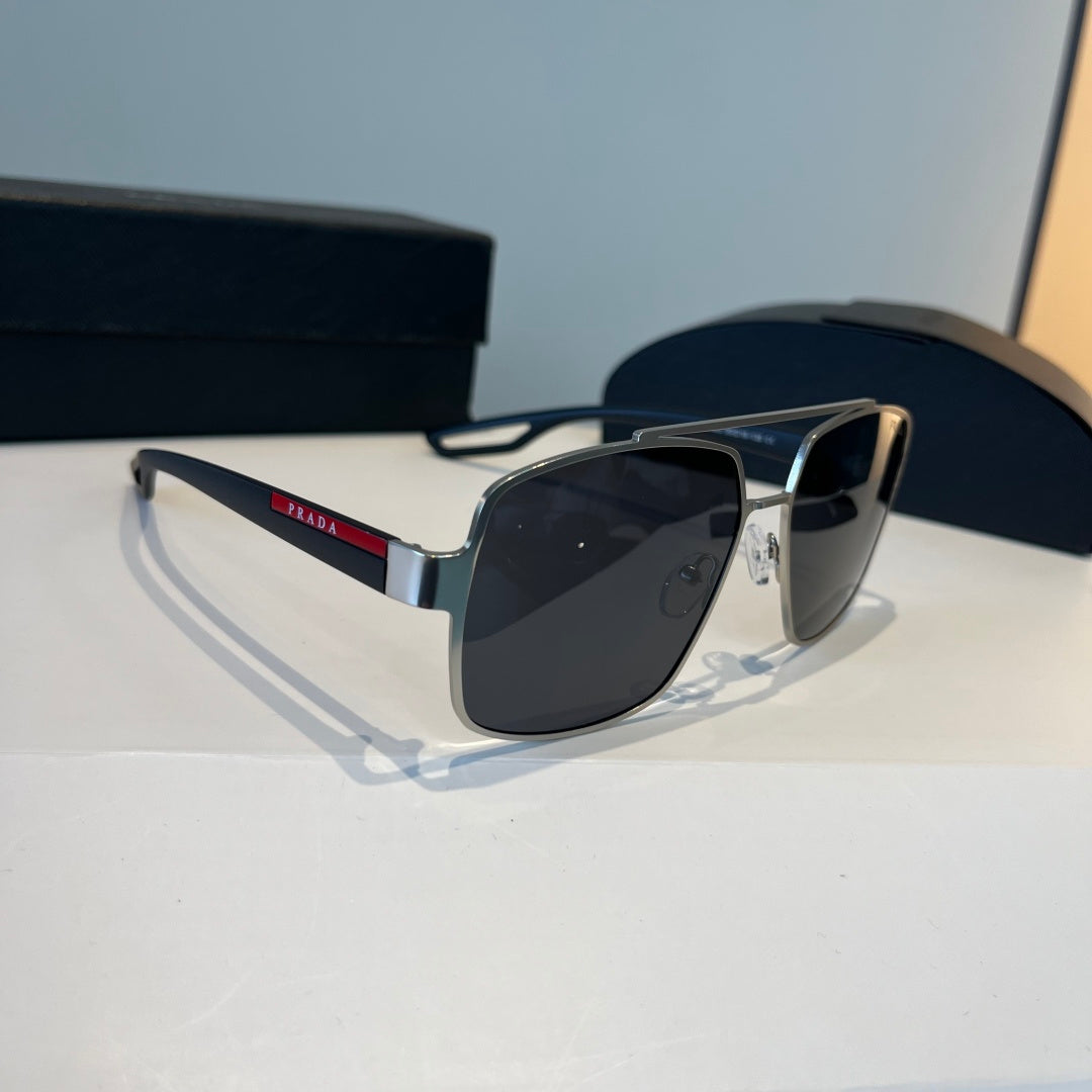 Prada Polarized Fashion Silver Lens Sunglasses for Men - 432095