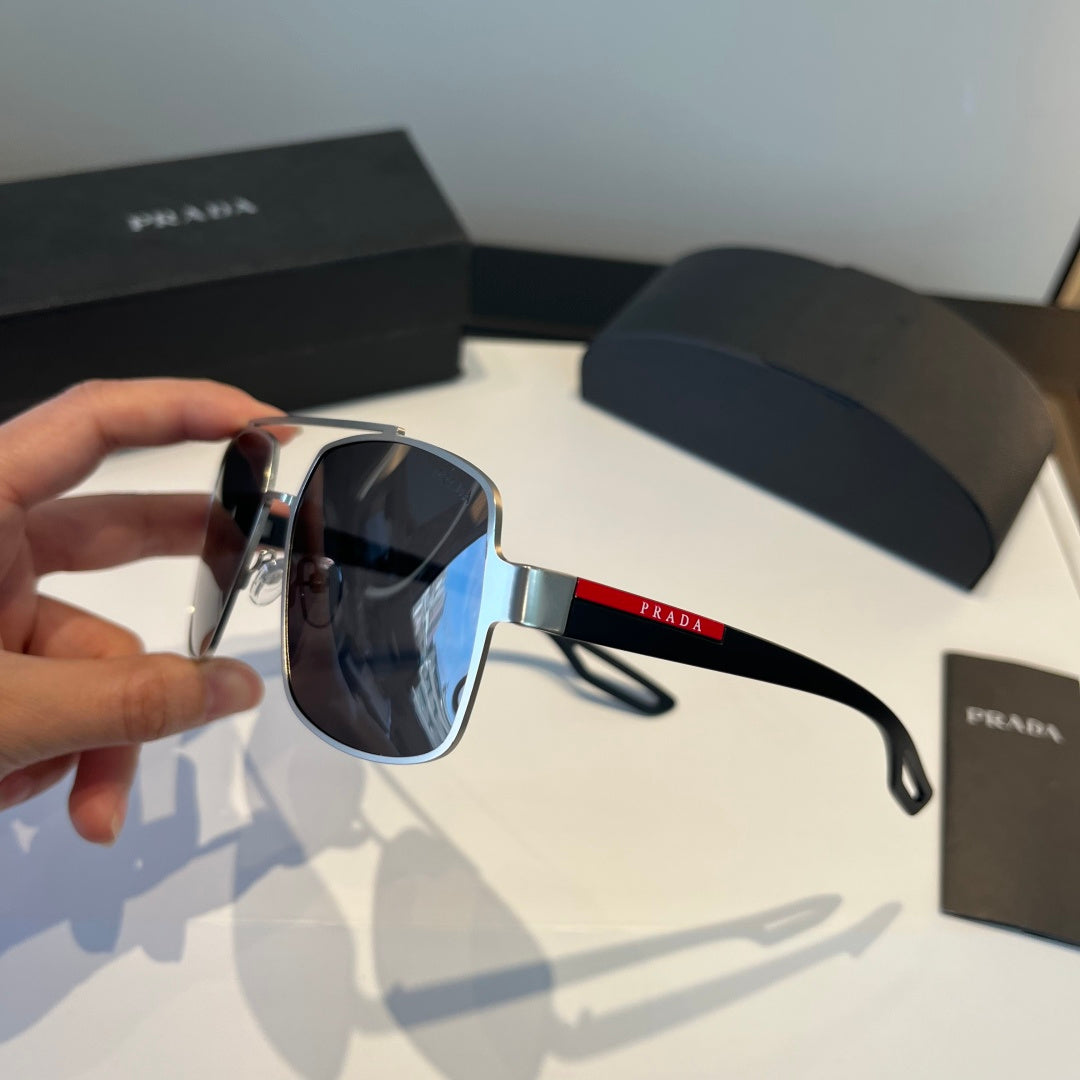 Prada Polarized Fashion Silver Lens Sunglasses for Men - 432095 - detail image 4